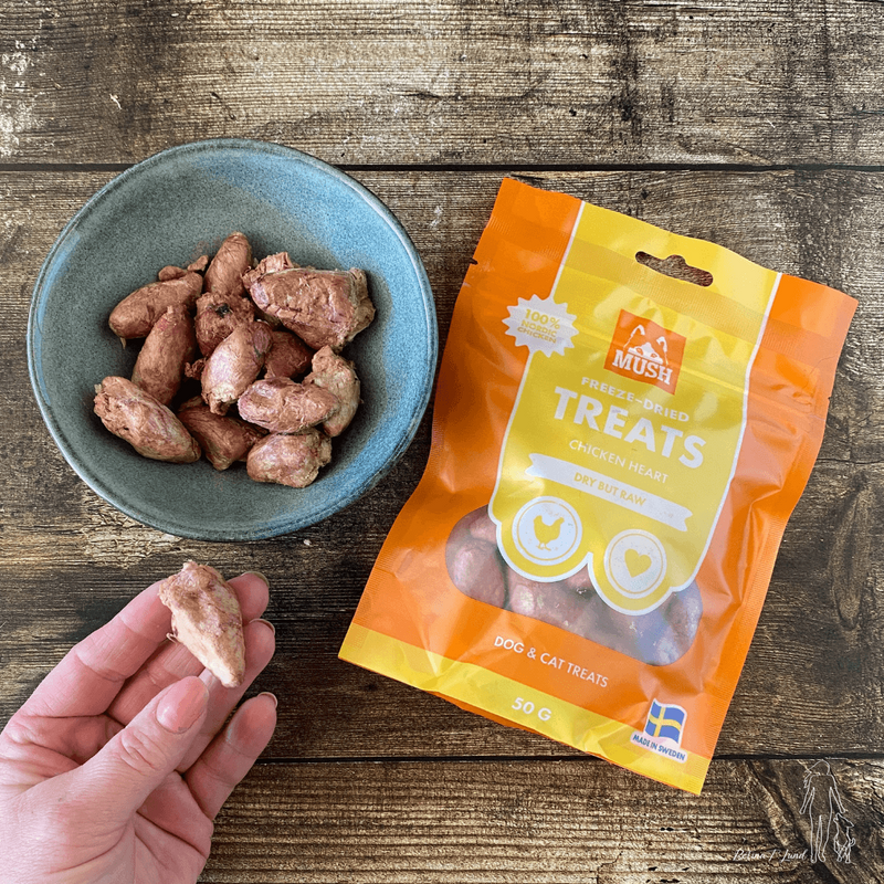 Mush frysetørrede kyllingehjerter (hele), 55g