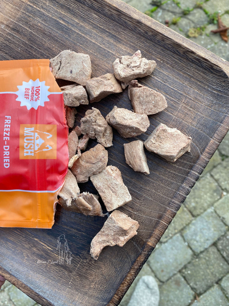 Mush frysetørrede oksehjerter, 55g