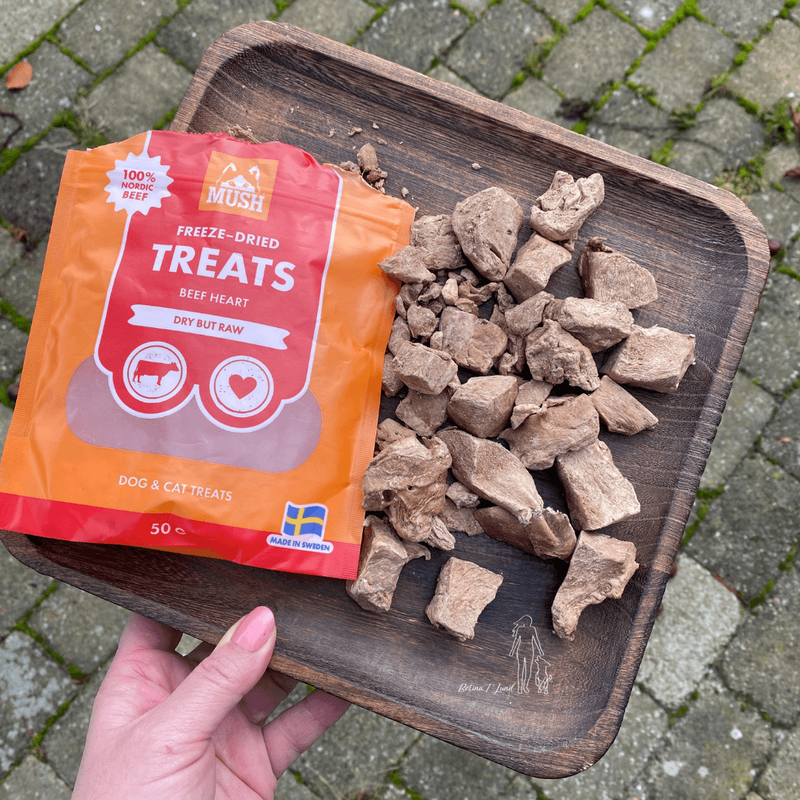 Mush frysetørrede oksehjerter, 55g