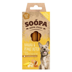 SOOPA Dental Sticks banan & peanut buter, 100g