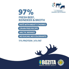 Bozita Purely Paté rensdyr & okse, 370g