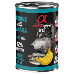 Alpha Spirit vådfoder med sardiner & banan, 400g