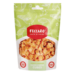 Ficcaro laks & kylling cubes, 100g