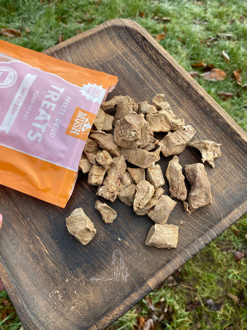 Mush frysetørrede grisehjerter, 55g
