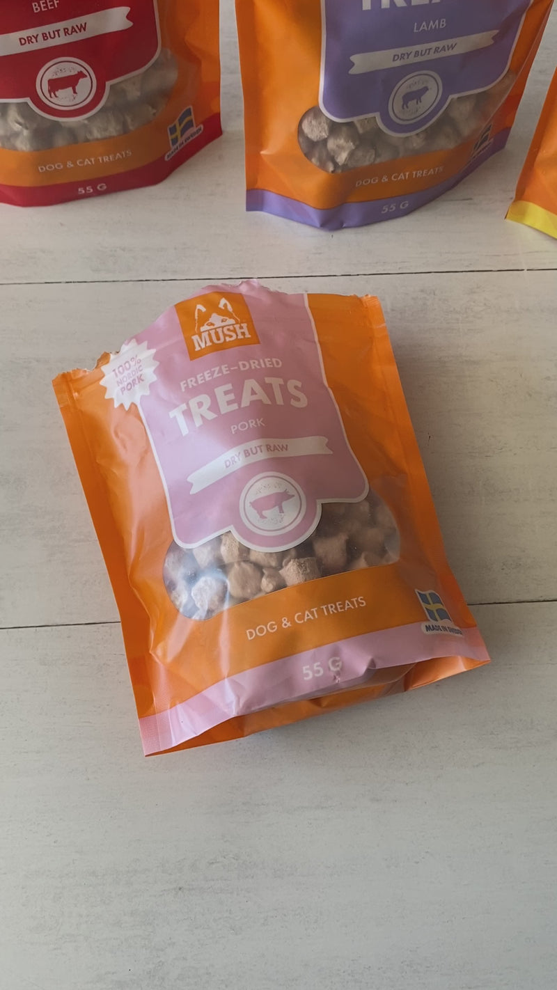 Mush frysetørret godbidder, okse 55g