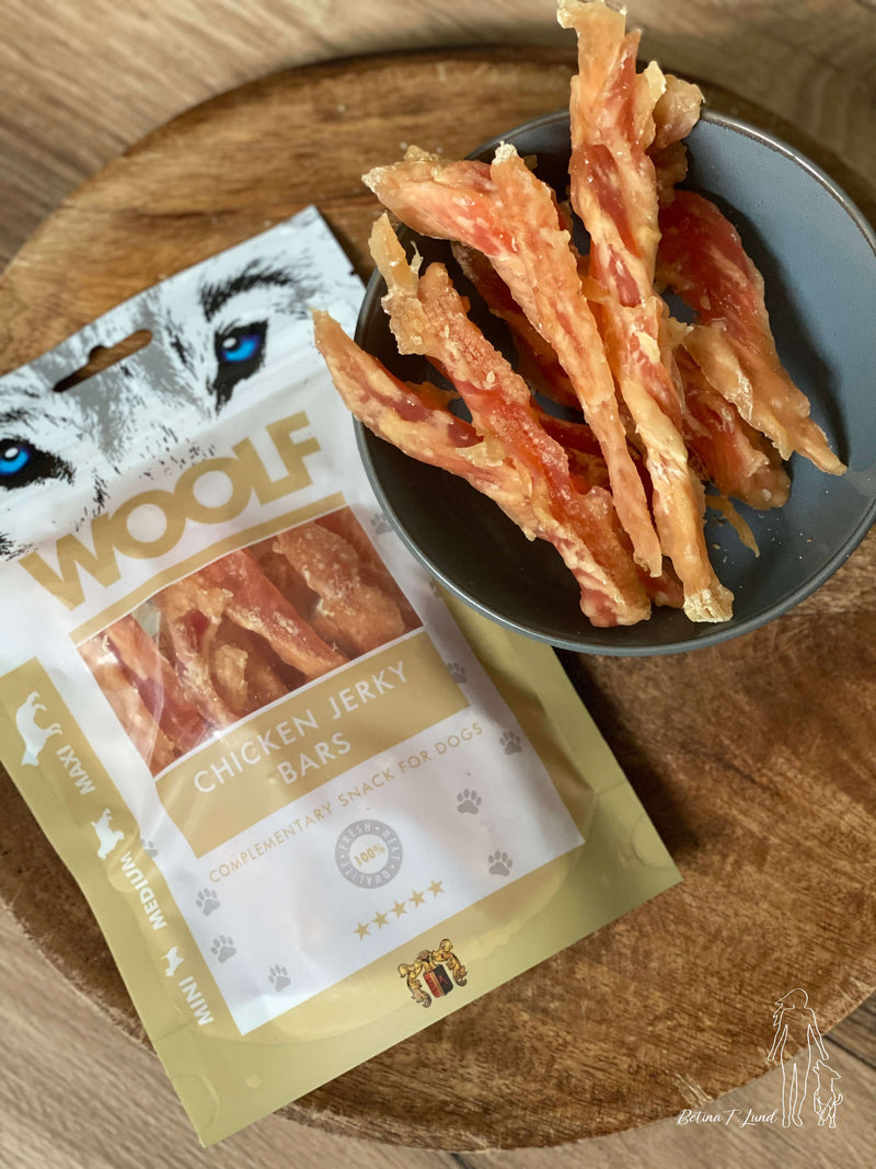 Woolf Chicken jerky bars, 100g