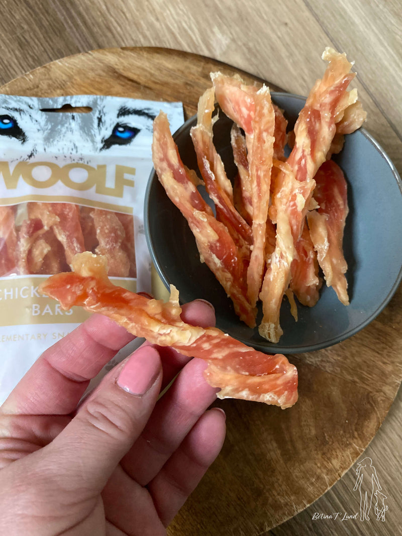 Woolf Chicken jerky bars, 100g
