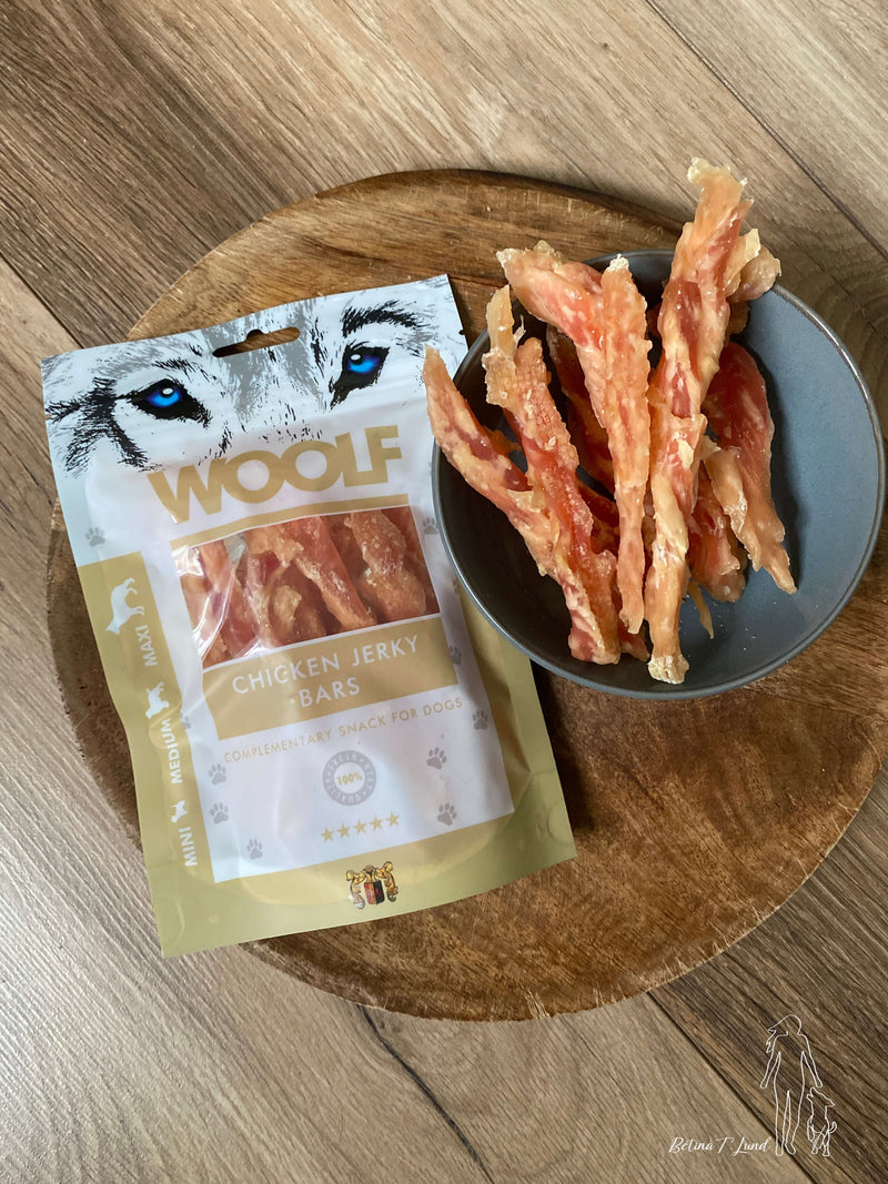 Woolf Chicken jerky bars, 100g