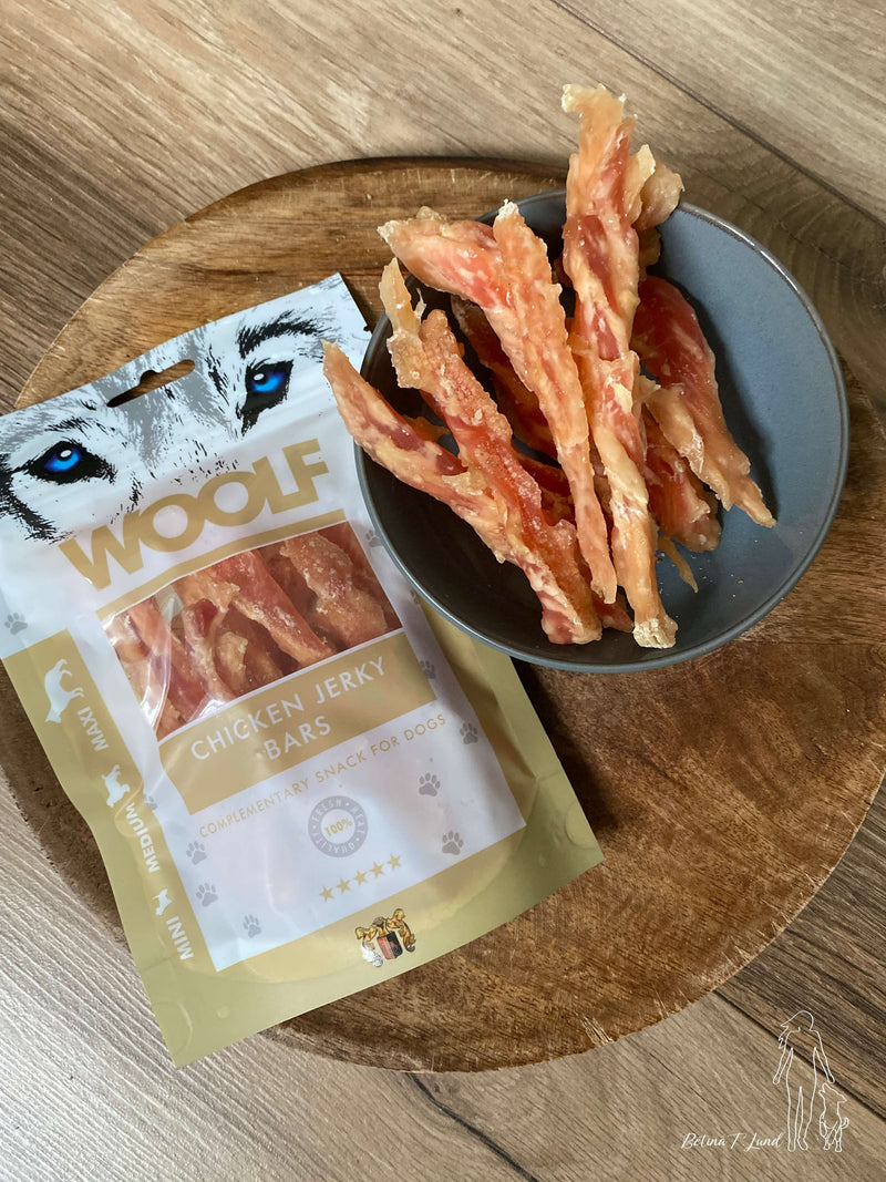 Woolf Chicken jerky bars, 100g
