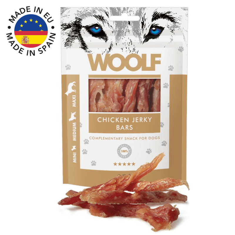 Woolf Chicken jerky bars, 100g