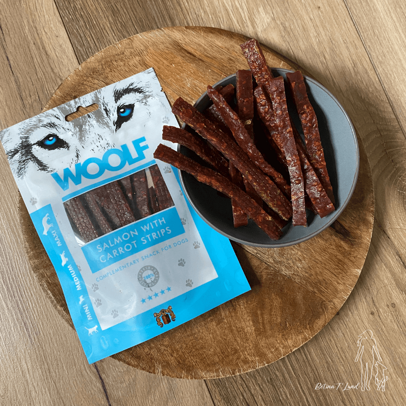 Woolf Laks & Gulerod Strips, 100g