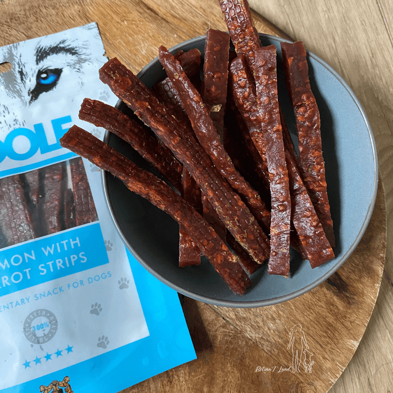 Woolf Laks & Gulerod Strips, 100g