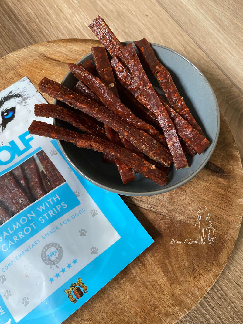 Woolf Laks & Gulerod Strips, 100g