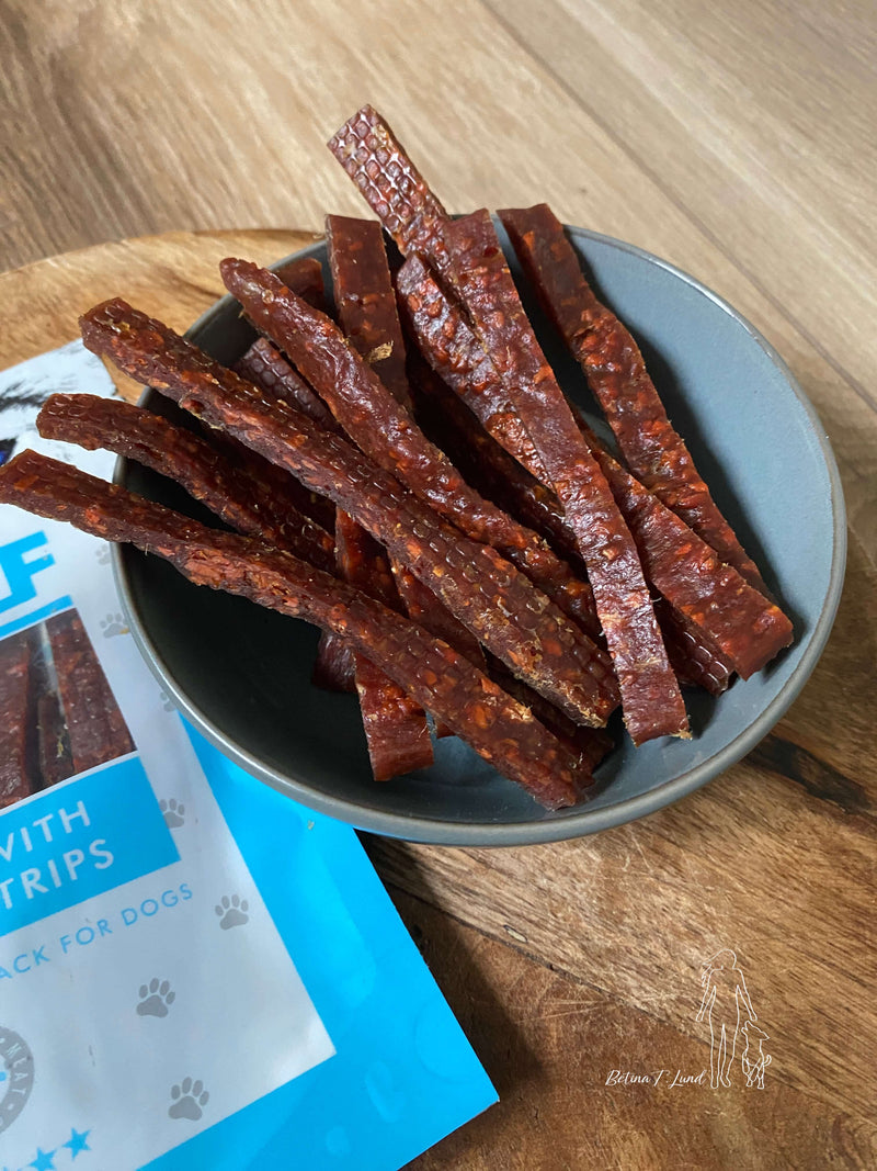 Woolf Laks & Gulerod Strips, 100g