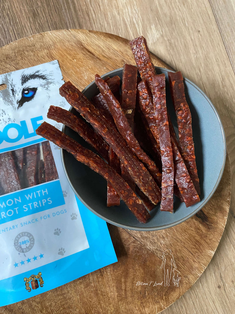 Woolf Laks & Gulerod Strips, 100g