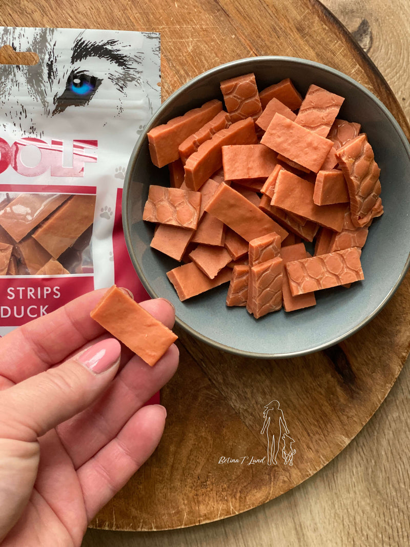 Woolf soft strips of duck, 100g