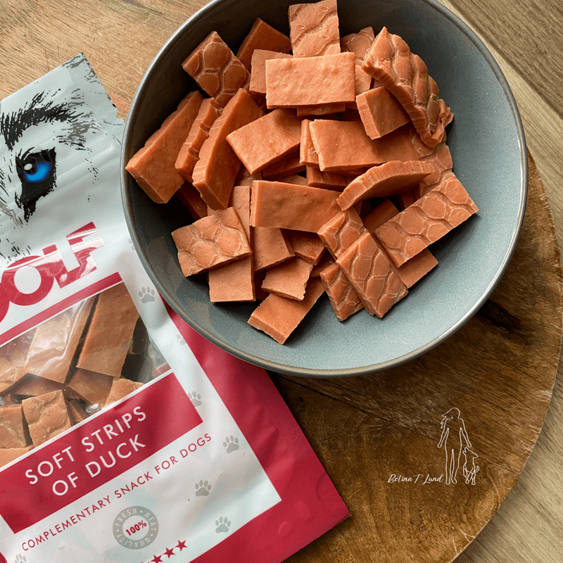 Woolf soft strips of duck, 100g