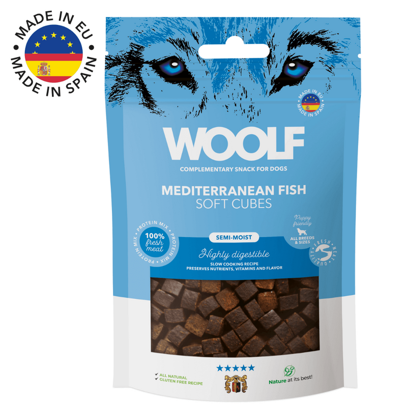 Woolf Soft cubes, middelhavsfisk 100g