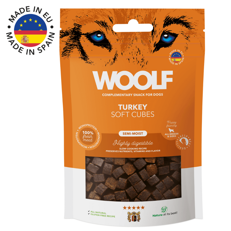 Woolf Soft cubes, kalkun 100g