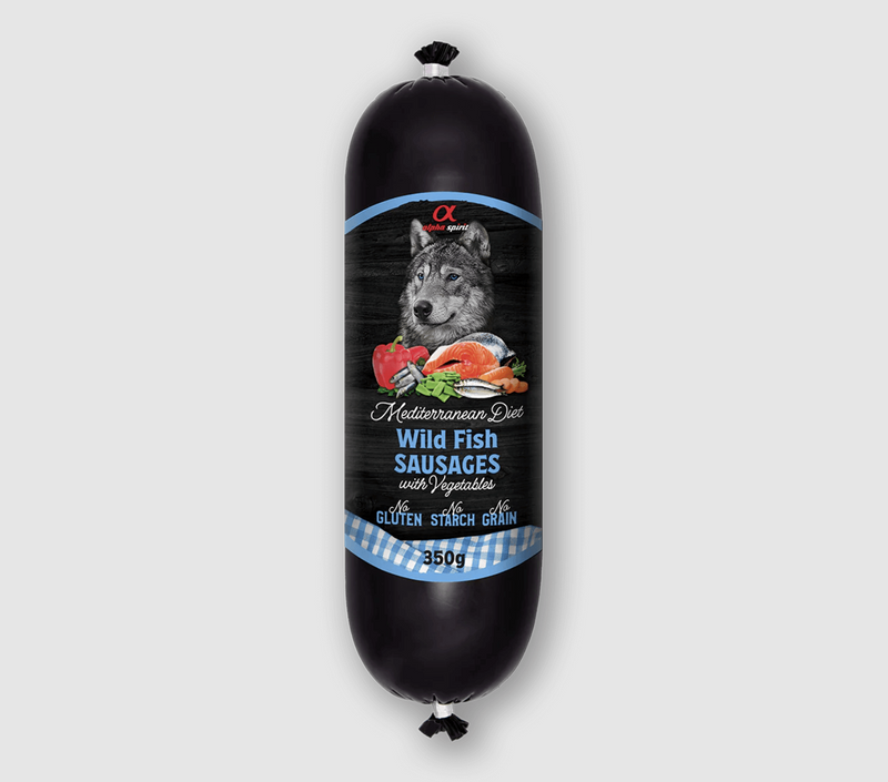 Alpha Spirit godbidspølser, kød & grøntsager