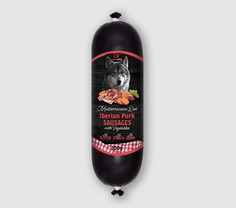 Alpha Spirit godbidspølser, kød & grøntsager