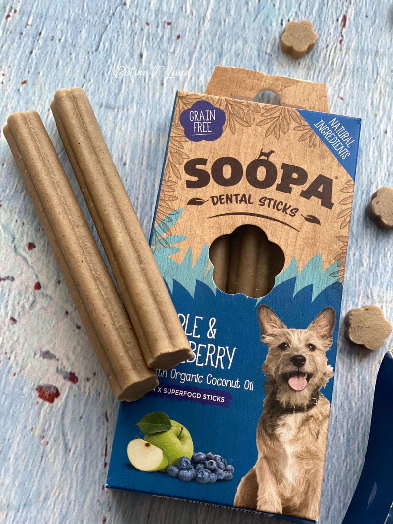 SOOPA Dental Sticks æble & blåbær, 100g