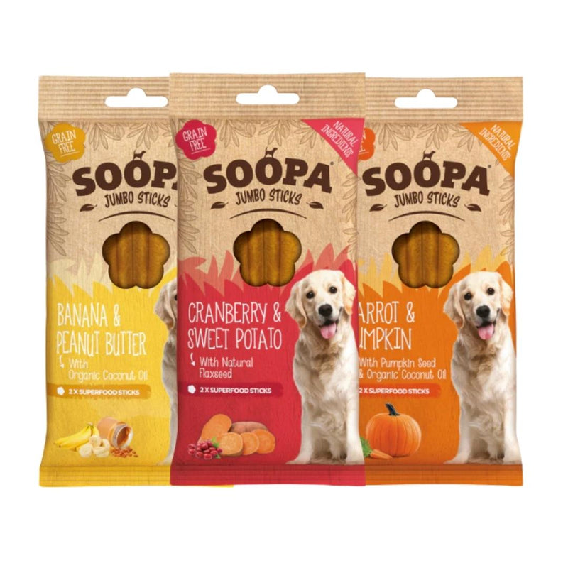 SOOPA jumbo sticks pakke, 3 varianter