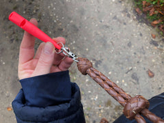 Læder fløjtesnor, cognac/lyserød I LEATHER by beth