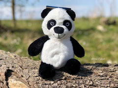 Panda plysbamse I 26 cm