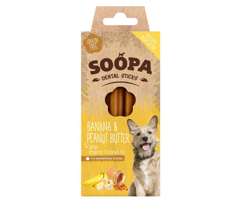 SOOPA Dental Sticks banan & peanut buter, 100g