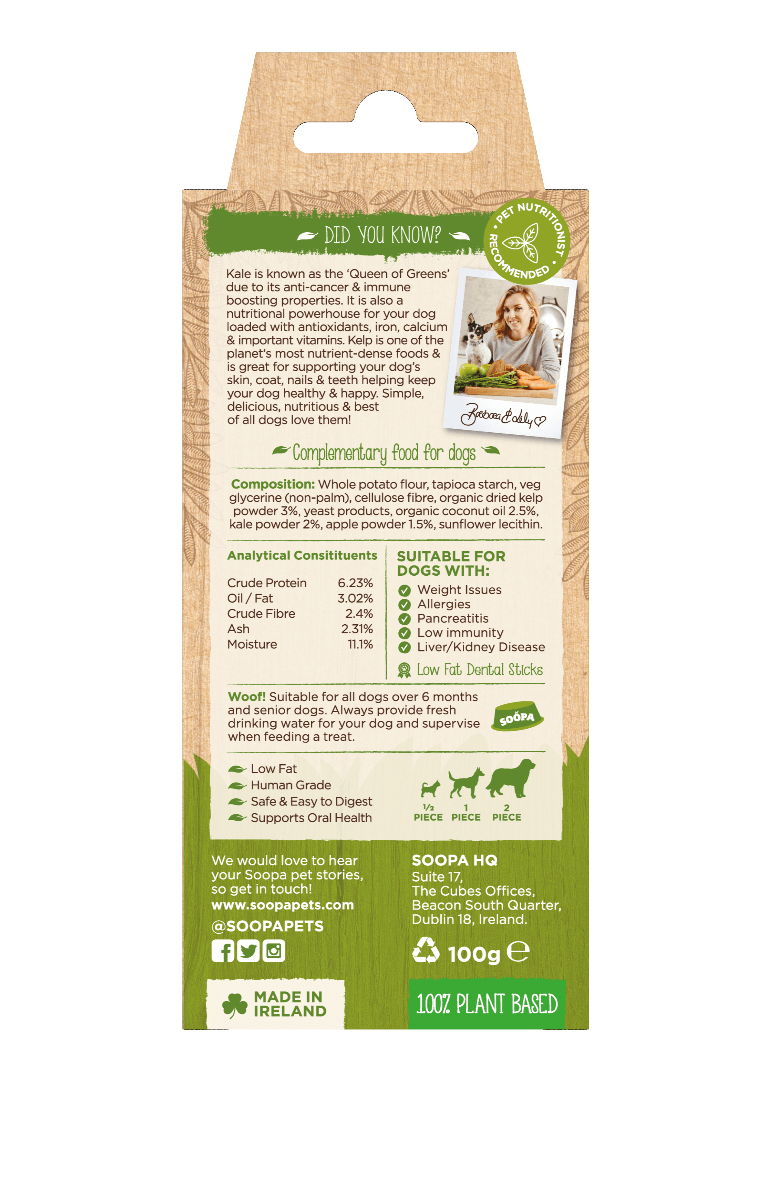 SOOPA Dental Sticks Kale & Apple, 100g