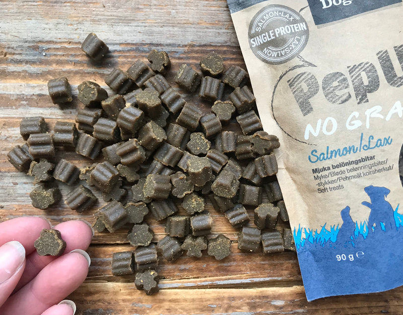 Godbidder med laks I 90g I Pep Ups No Grain - Vimedpoter.dk