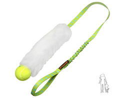 Sheepskin bungee chaser with tennis ball I Tug-e-nuff