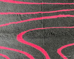 Vetbed 100x150 cm I Sort/pink waves